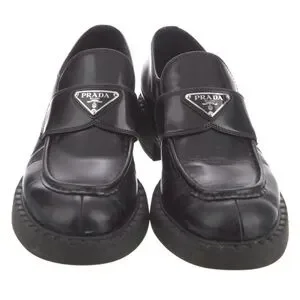 Prada | Shoes | Prada Womens Black Leather Slipon Loafers 